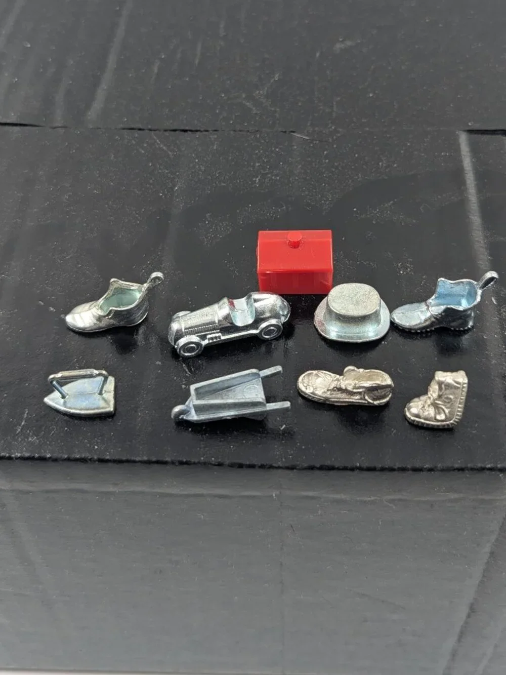 Lot of 9 monopoly replace pieces including the sought after bent shoe!